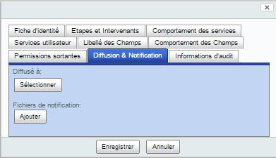 Formulaire d'étape - Diffusion & Notification