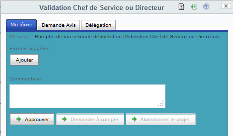 Formulaire de tâche - Validation Chef de Service ou Directeur