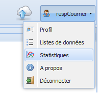 Menu utilisateur de Blue Courrier